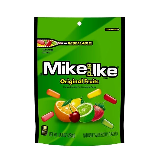 Mike & Ike Original Fruits Stand Up Bag, 8 x 10 oz Case - Candy & Confections
