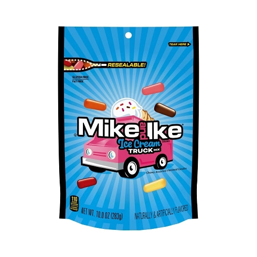 Mike & Ike Gluten Free Fat Free Ice Cream Truck Mix Candy Bag, 8 x 10 oz Case - Candy & Confections