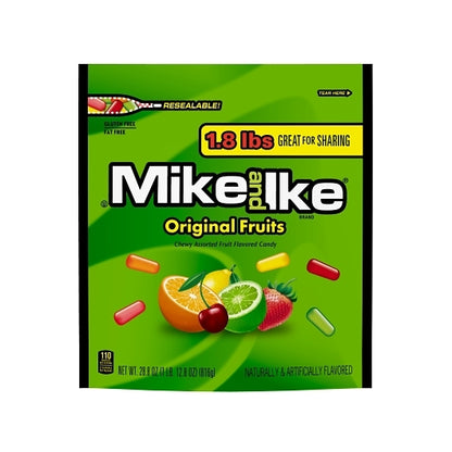 Mike & Ike Original Fruits Stand Up Bag, 6 x 28.8 oz Case - Candy & Confections