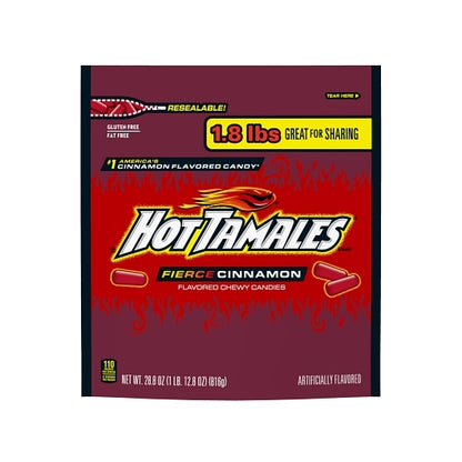 Hot Tamales Cinnamon Stand Up Bag, 6 x 28.8 oz Case - Candy & Confections