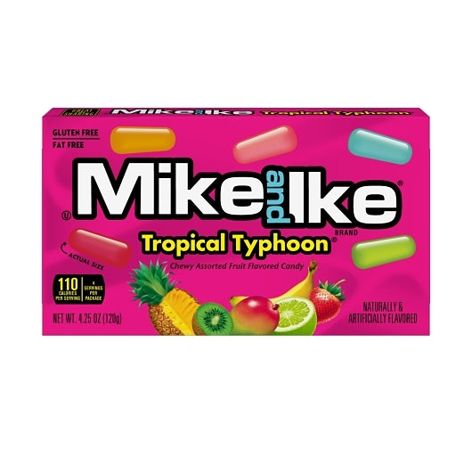 Mike & Ike Candy Tropical Typhoon Theater Box, 12 x 4.25 oz Case - Candy & Confections