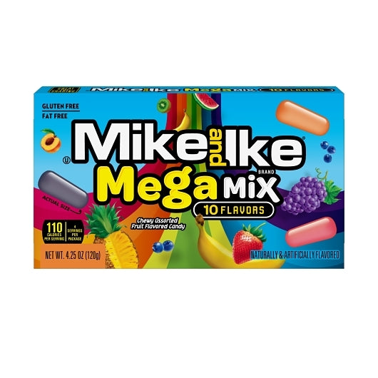 Mike & Ike Candy Mega Mix Theater Box, 12 x 4.25 oz Case - Candy & Confections