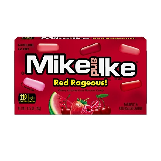 Mike & Ike Red Rageous Theater Box, 12 x 4.25 oz Case - Candy & Confections