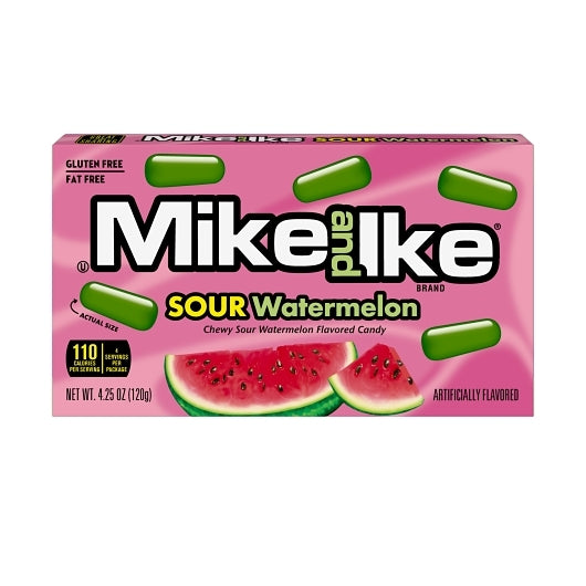 Mike & Ike Sour Watermelon Pdq Theater Box, 12 x 4.25 oz Case - Candy & Confections