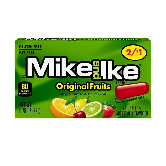 Mike & Ike Original Fruits Candy Pre-Priced Changemaker, 16 x 24 x 0.78 oz Case - Candy & Confections