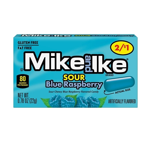 Mike & Ike Sour Blue Raspberry Candy Pre-Priced Changemaker, 16 x 24 x 0.78 oz Case - Candy & Confections