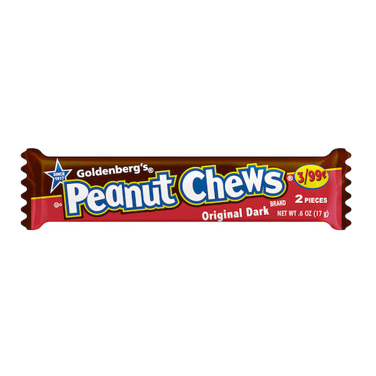 Peanut Chews Original Pre-Priced Stand Up Display, 12 x 24 x 0.6 oz Case - Candy & Confections