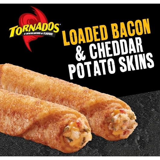 Tornados Bacon & Cheddar Loaded Potato Skins, 3 x 8 x 3 oz Case - Frozen Potatoes Sides