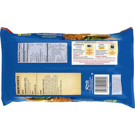 El Monterey Beef & Bean Chimichangas, 8 x 2 lb Case - DOT product image 2
