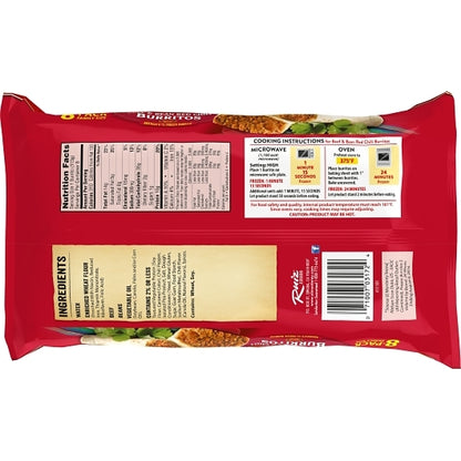 El Monterey Beef, Red Chili & Bean Burrito, 8 x 2 lb Case - DOT product image 3