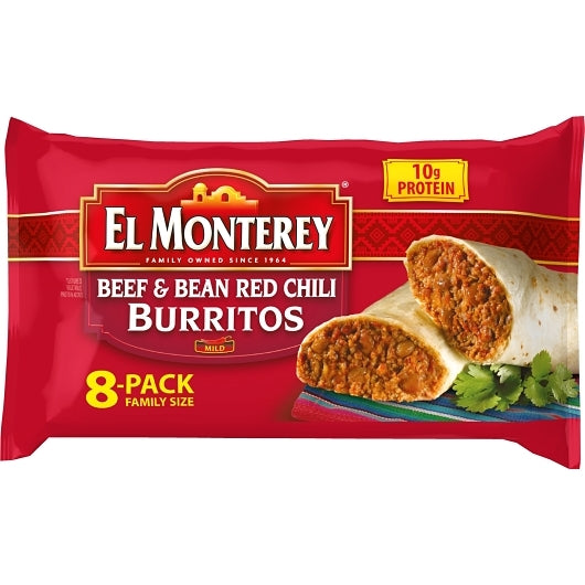 El Monterey Beef, Red Chili & Bean Burrito, 8 x 2 lb Case - DOT product image 4