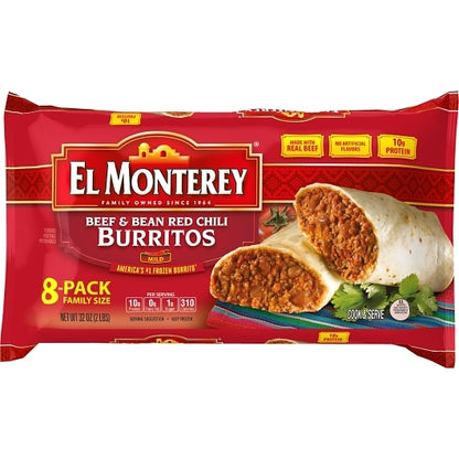 El Monterey Beef, Red Chili & Bean Burrito, 8 x 2 lb Case - DOT product image 6