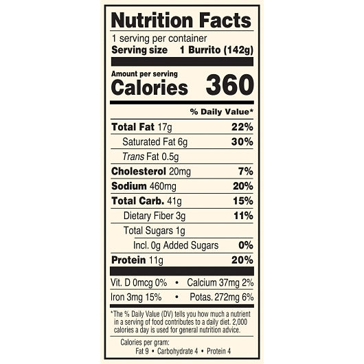 El Monterey Beef & Bean Spicy Red Hot Burrito, 24 x 5 oz Case - DOT product image 7