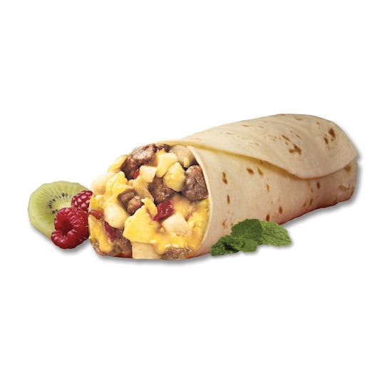 El Monterey Individually Wrapped Egg, Sausage, Potato & Cheese Burrito, 12 x 8 oz Case - Prepared Foods