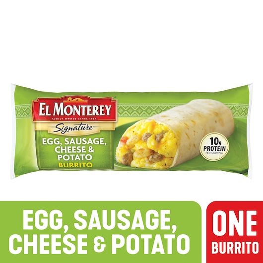 El Monterey Individually Wrapped Egg, Sausage, Cheese, & Potato Burrito, 24 x 4.5 oz Case - DOT product image 8