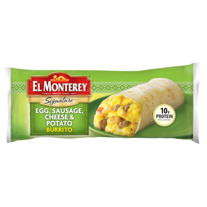 El Monterey Individually Wrapped Egg, Sausage, Cheese, & Potato Burrito, 24 x 4.5 oz Case - DOT product image 2