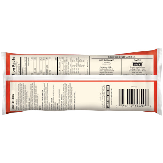 El Monterey Bacon, Egg & Cheese Burrito, 24 x 4.5 oz Case - DOT product image 2