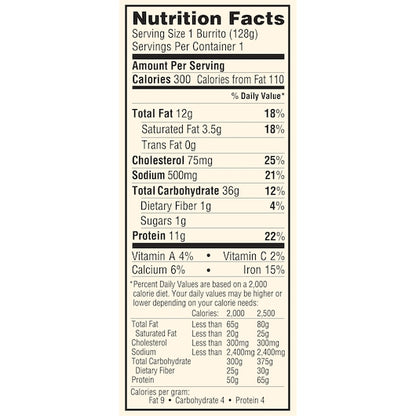 El Monterey Bacon, Egg & Cheese Burrito, 24 x 4.5 oz Case - DOT product image 6