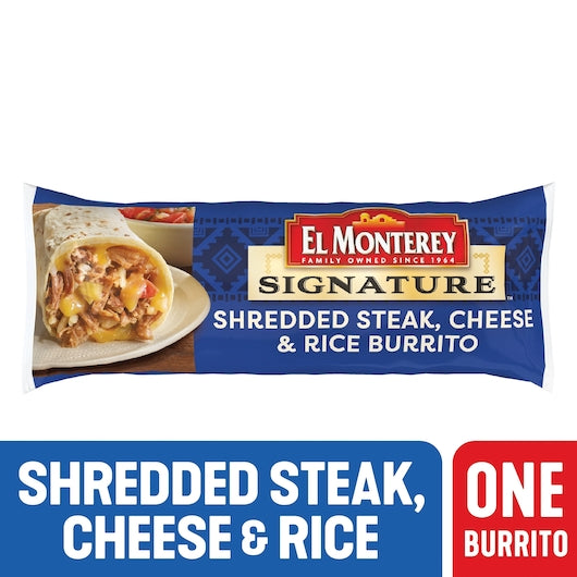 El Monterey Individually Wrapped Shredded Steak & Three Cheese Burrito, 24 x 4.8 oz Case - DOT product image 4