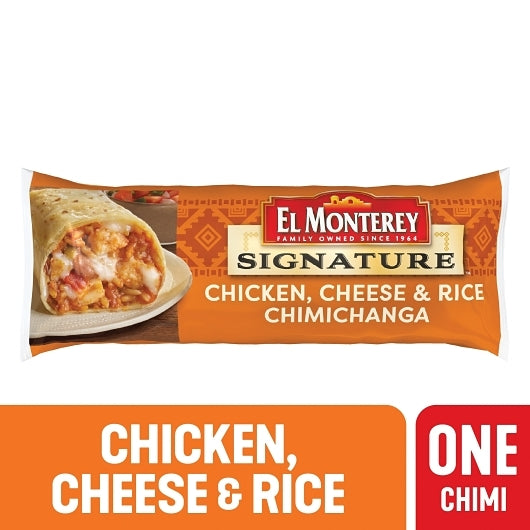 El Monterey Individually Wrapped Chicken & Monterey Jack Cheese Chimichangas, 24 x 4.5 oz Case - DOT product image 3
