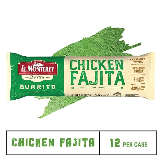 El Monterey Chicken Fajita Burrito, 12 x 8 oz Case - DOT product image 7