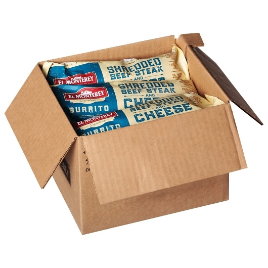 El Monterey Individually Wrapped Shredded Beef Steak & Cheese Burrito, 12 x 8 oz Case - DOT product image 2