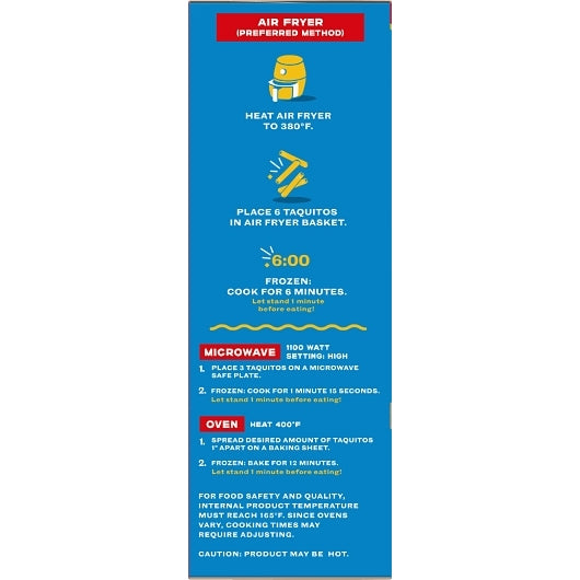 Flour Taquitos Chicken & Cheese Flour Taquitos, 5 x 1.25 lb Case - Prepared Foods