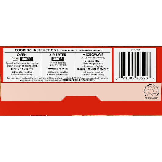 El Monterey Beef & Cheese Flour Taquito, 5 x 1.25 lb Case - Prepared Foods