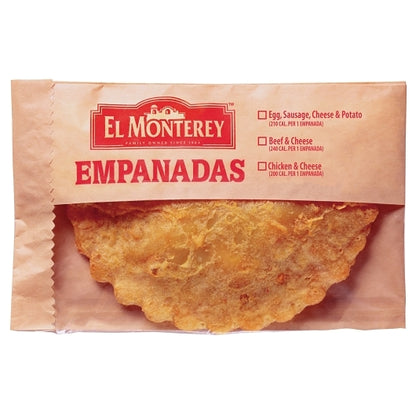 El Monterey Egg, Sausage, Cheese and Potato Empanada, 3 x 8 x 3 oz Case - Prepared Foods