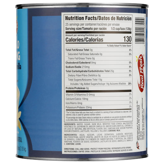 Real Fresh Value Line Trans Fat Free Vanilla Flavored Pudding, 6 x 7 lb Case - DOT product image 6