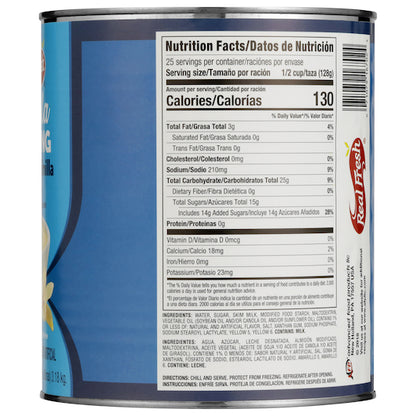 Real Fresh Value Line Trans Fat Free Vanilla Flavored Pudding, 6 x 7 lb Case - DOT product image 6