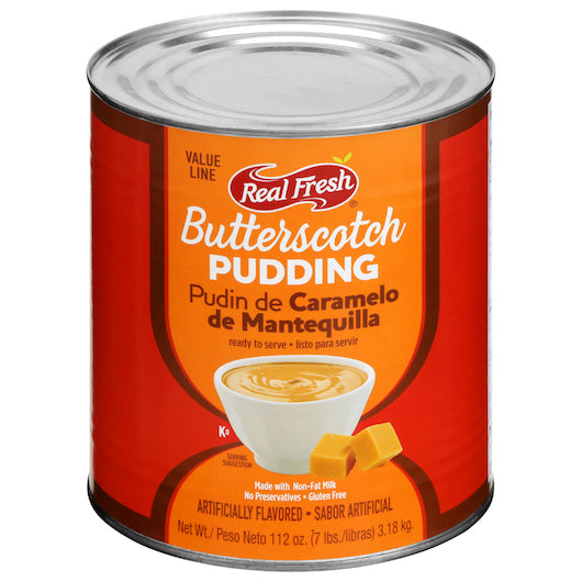 Real Fresh Value Line Trans Fat Free Butterscotch Flavored Pudding, 6 x 7 lb Case - Bakery & Desserts