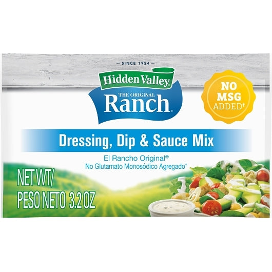 Hidden Valley Gluten Free Buttermilk Ranch Salad Dressing Bulk, 12 x 3.2 oz Case - Condiments & Sauces