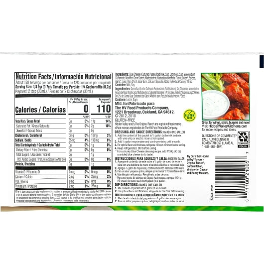 Hidden Valley Blue Cheese Dressing Mix, 18 x 3.1 oz Case - DOT product image 8
