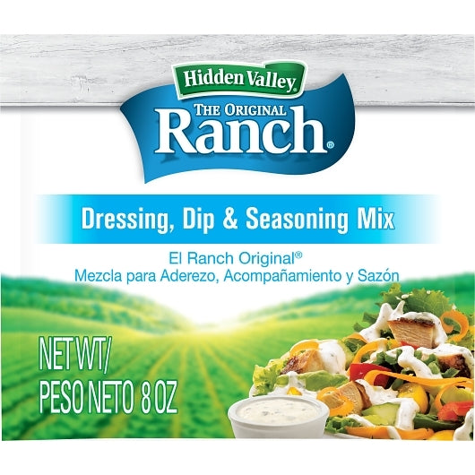 Hidden Valley Milk Based Original Ranch Dry Salad Dressing Mix, 12 x 8 oz Case - Condiments & Sauces