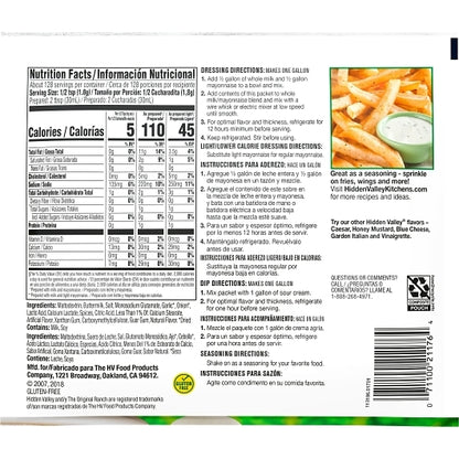 Hidden Valley Milk Based Original Ranch Dry Salad Dressing Mix, 12 x 8 oz Case - DOT product image 8