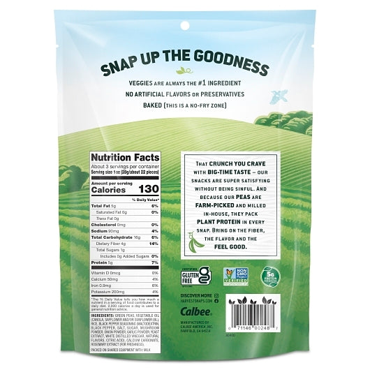 Harvest Snaps Green Pea Black Pepper Snack Crisps, 12 x 3.3 oz Case - Snacks - image 2