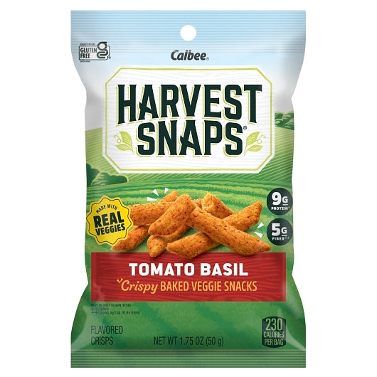 Harvest Snaps Green Pea Snack Crisps Tomato Basil Caddy, 8 x 1.75 oz Case - Snacks