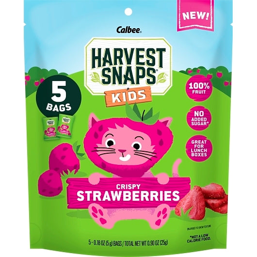 Harvest Snaps Kids Crispy Strawberries, 12 x 0.9 oz Case - Dried Fruit & Fruit Snacks