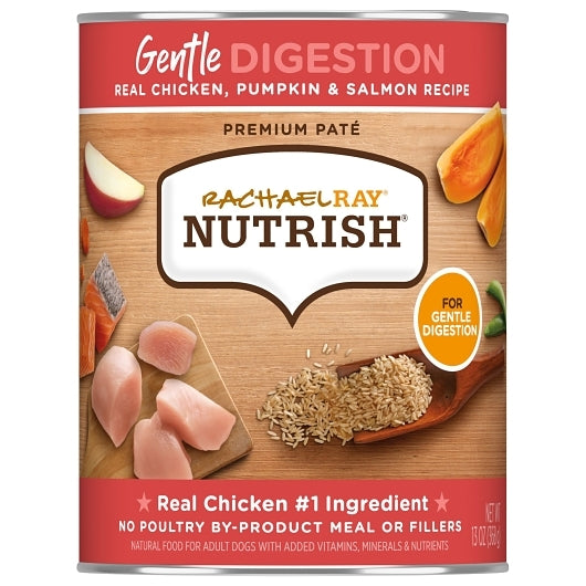 Rachael Ray Nutrish Gentle Digestion Real Chicken, Pumpkin & Salmon Pate Wet Dog Food, 12 x 13 oz Case - Meat, Poultry &