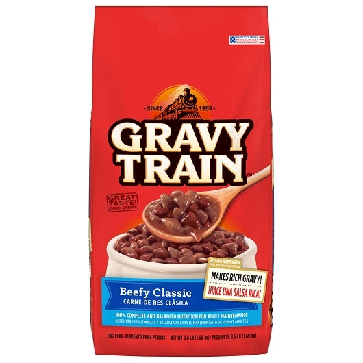 Gravy Train Classic Beefy Dry Dog Food, 4 x 56 oz Case - Pet Food & Pet Care