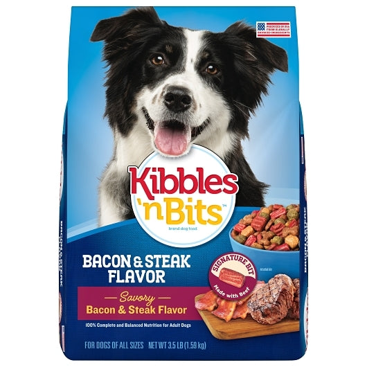 Kibbles N' Bits Bacon And Steak Flavor Dry Dog Food Bag, 4 x 56 oz Case - Pet Food & Pet Care - image 2
