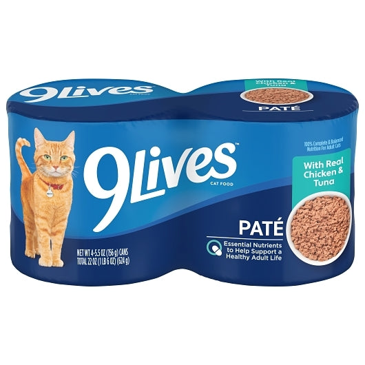 9Lives Chicken And Tuna Wet Cat Food, 6 x 22 oz Case - Pet Food & Pet Care