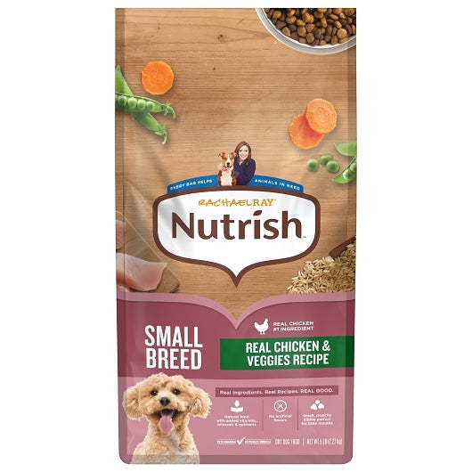 Rachel Ray Dry Small Breed Real Chicken & Veggies Little Bits Dog Food Bag, 3 x 80 oz Case - Pet Food & Pet Care