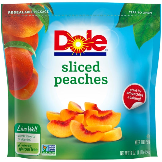 Dole Sliced Peaches, 8 x 16 oz Case - Front/center packaged product image
