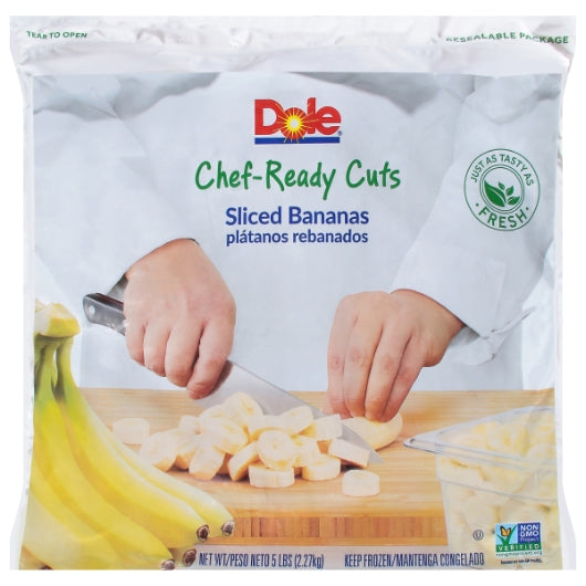 Dole Chef-Ready Individual Quick Frozen Sliced Banana Cuts, 2 x 5 lb Case - DOT product image 2