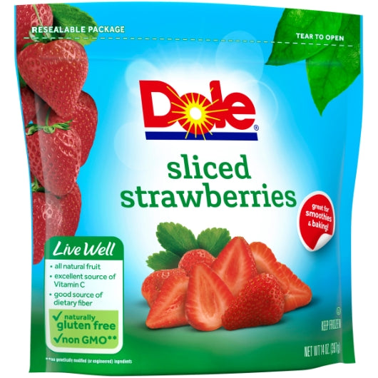 Dole Individual Quick Frozen Sliced Strawberry, 8 x 14 oz Case - DOT product image 3