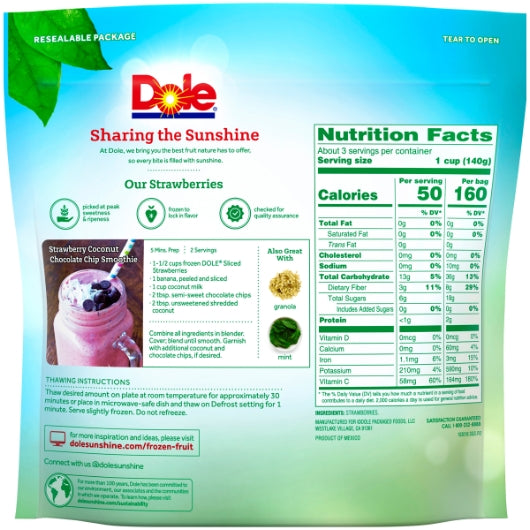 Dole Individual Quick Frozen Sliced Strawberry, 8 x 14 oz Case - DOT product image 8