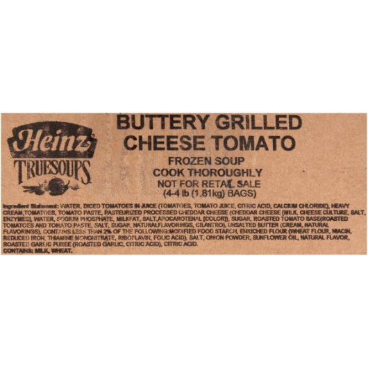 True Soups Buttery Grilled Cheese Tomato Soup, 4 x 4 lb Case - DOT product image 8