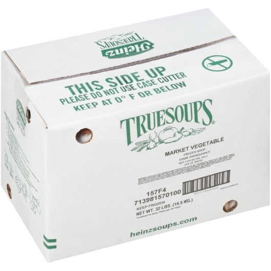 TrueSoups Market Vegetable Ready to Heat Market Vegetable Soup, 4 x 8 lb Case - GS1 closed shipping case image